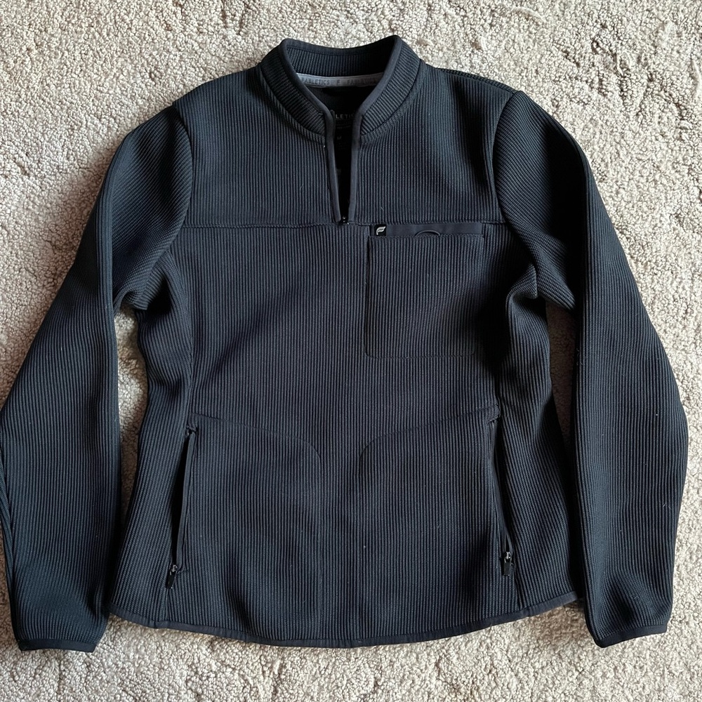 Fabletics Black Quarter Zip Pace Jacket Medium - image 1